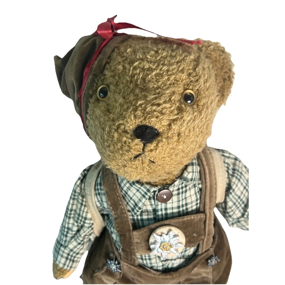 Imeco KG Bavarian Teddy Bear Lederhosen Edelweiss Alpine Souvenir 12 Inch Italy - Picture 3 of 15